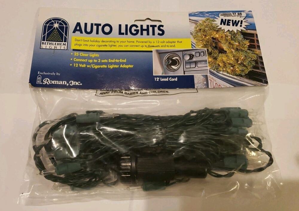 Bethlehem Lights 12V Adapter for car 25 Light Strand Holiday Clear Color